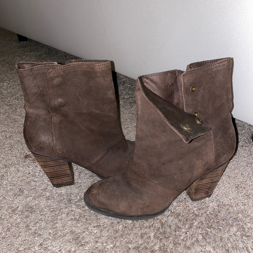 Aldo Brown Fold-over Booties Size 10 - Picture 1 of 5